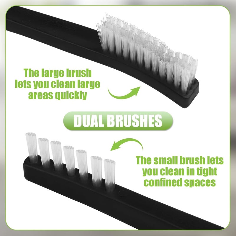 Notoke 6PCS Double-Ended Gun Cleaning Brush Set Gun Cleaning Supplies Kit 7-inch Nylon Bristle Brushes Plastic Handle Nylon Wire Brushes for Grout,Crevice,Detail Cleaning,All Purpose Cleaners - Image 3